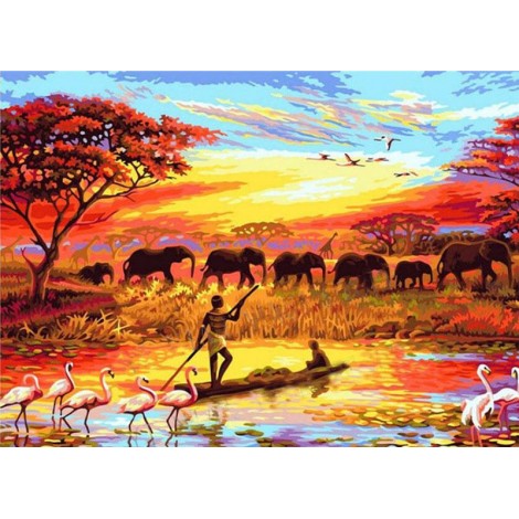 Oil Painting Style Elephant Diy 5D Diamond Painting Kits UK