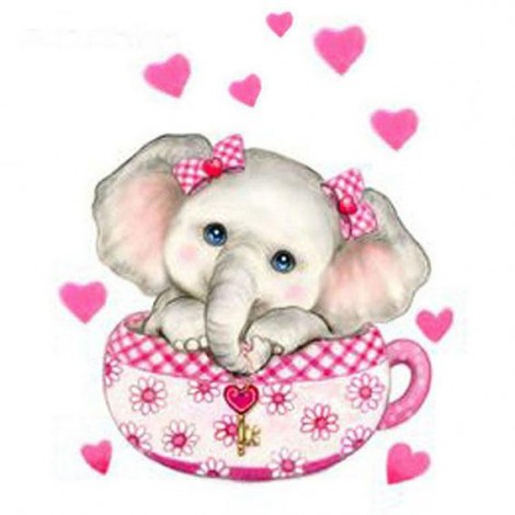 Cute Cartoon Elephant Diy 5D Diamond Painting Kits UK