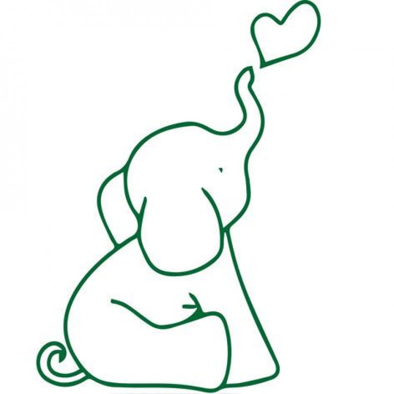 Cartoon Green Elephant Di...