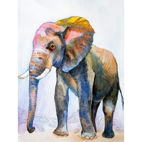 Watercolor Elephant 5D Diy Diamond Painting Kits UK