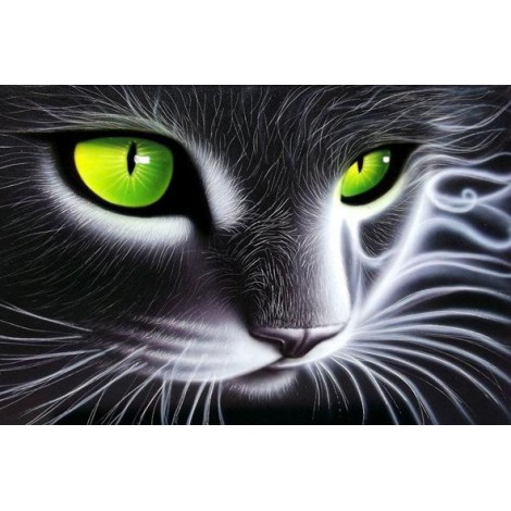 Special Cat With Charming Green Eyes 5D Diamond Diy Painting UK