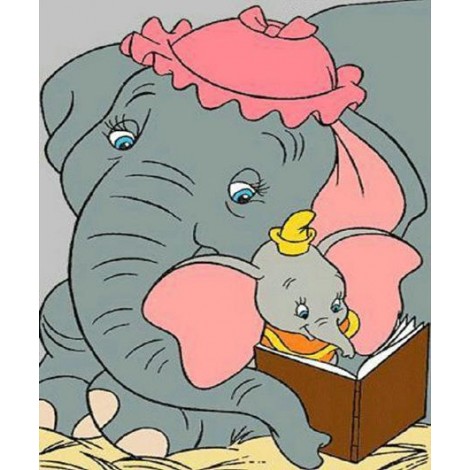 Cartoon Elephant Reading Book 5D DIY Diamond Painting