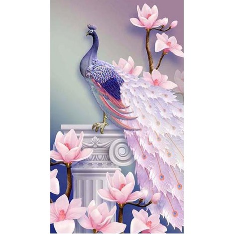 Cheap Pink Peacock 5D Diy Diamond Painting Kits UK