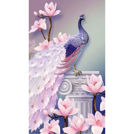Cheap Pink Peacock 5D Diy Diamond Painting Kits UK