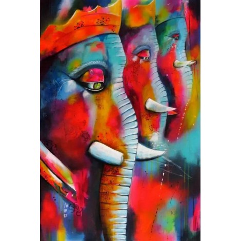 Special Modern Art Colorful Elephant Diy 5D Diamond Painting Kits UK