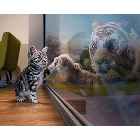 Hot Sale Dream Cheap Creative Mirror Cat 5D Diamond Painting UK