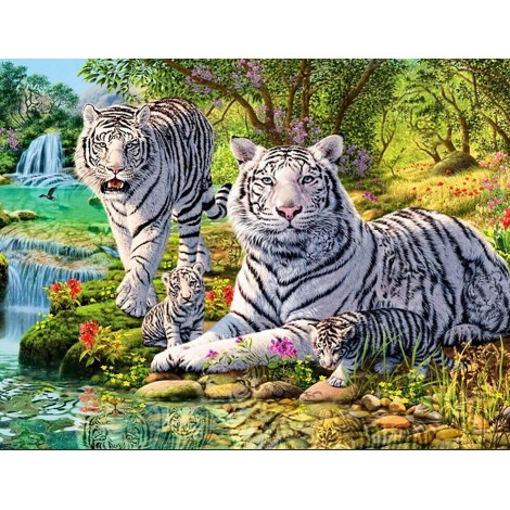 5D DIY Diamond Painting White Tiger