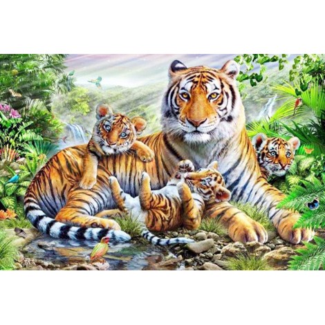 New Hot Sale Tigers Family 5D Diy Diamond Kits UK