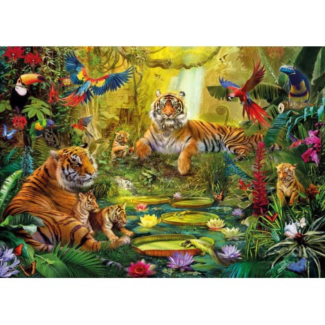 New Hot Sale Tigers Family 5D Diy Diamond Kits UK