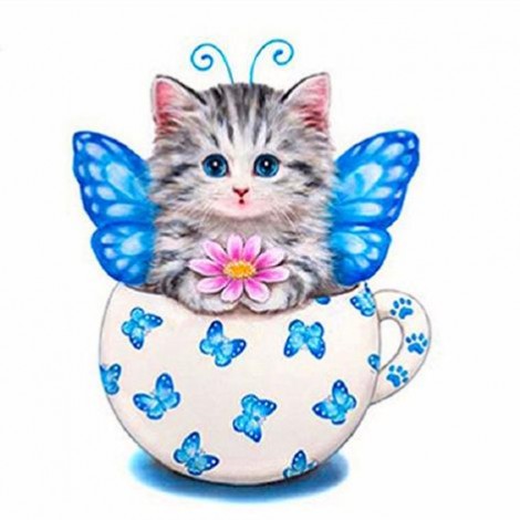 Time Limited Fashion Cartoon Cute Little Kitten 5d Diy Diamond Painting Kits UK
