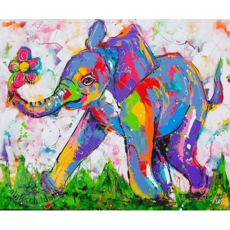 Cute Colorful Elephant 5D Diy Diamond Painting Kits UK