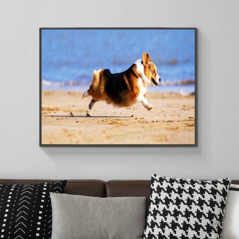 Cute Dog On The Beach 5D Diy Diamond Painting Kits