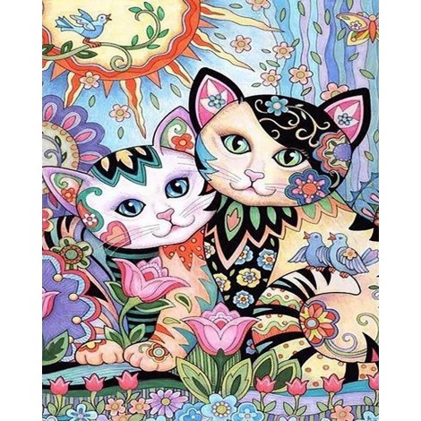 Cartoon 5D DIY Diamond Painting Cats Pattern Embroidery
