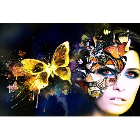 Butterflies and Lady 5D DIY Diamond Painting