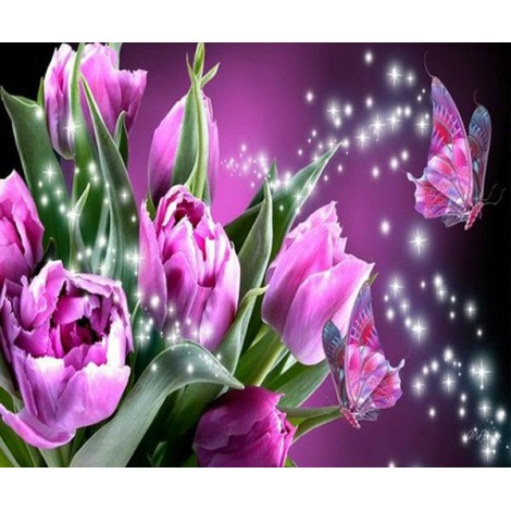 Dream Flower Butterfly 5D Diy Diamond Painting Kits UK