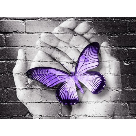 Special Dream Purple Butterfly In Hand 5D Diy Diamond Painting Kits UK