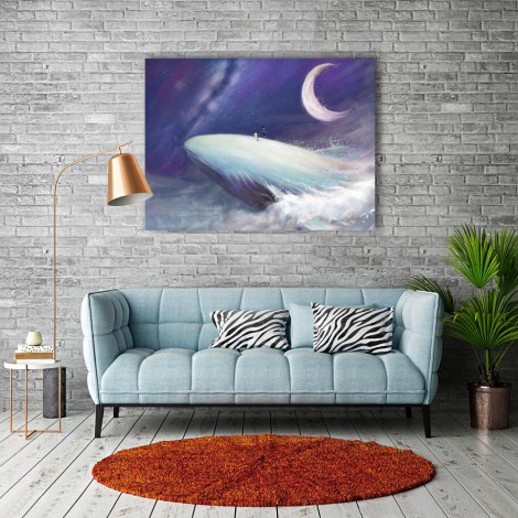 Moon Whale Pattern Embroidery 5D DIY Diamond Painting Kits UK