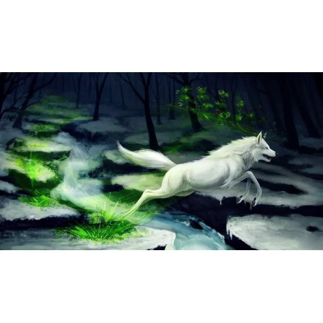 White Wolf 5D DIY Diamond Painting