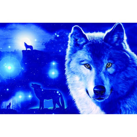 Night Wolf Moon 5D DIY Diamond Painting