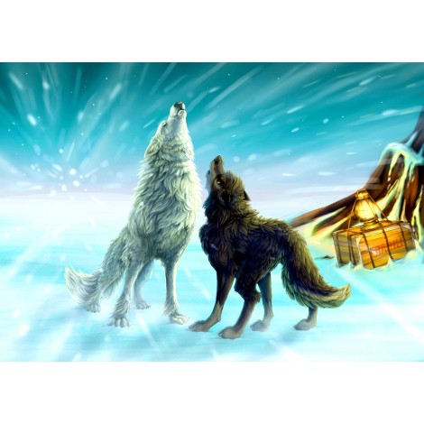Two Wolves 5D DIY Diamond Painting