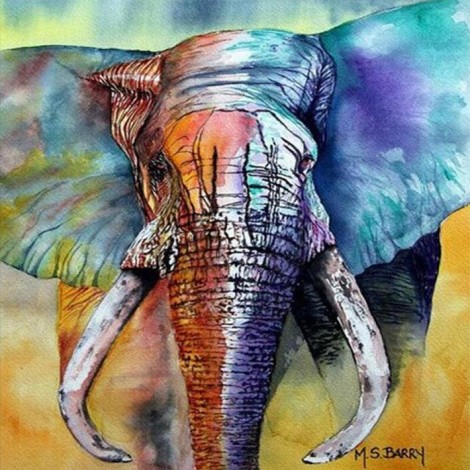 5D DIY Diamond Painting Color Elephant