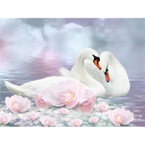 Dream White Elegant Swan Lover 5d Diamond Painting