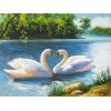 Hot Sale Elegant Swan Lover In Lake 5d Diy  Diamond Painting Swan Kits UK