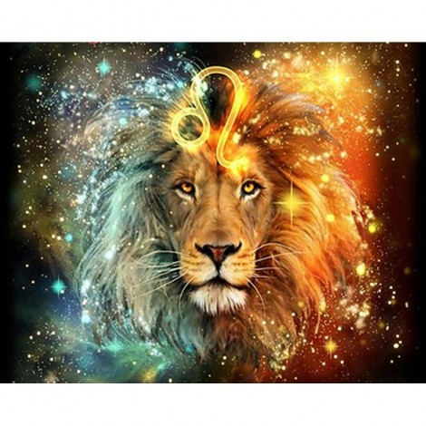 Bedazzled Lion Pattern Picture 5d Diy Diamond Painting Kits UK