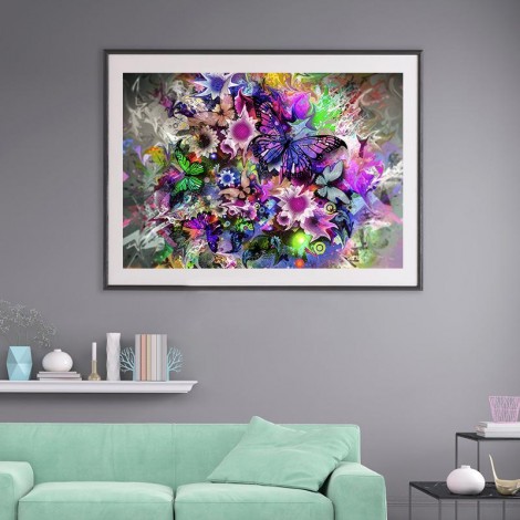 Dream Flower Butterfly 5d Diy Diamond Painting Kits UK