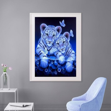 Dream Tiger Picture 5d Diy Cross Stitch Diamond Painting Kits UK