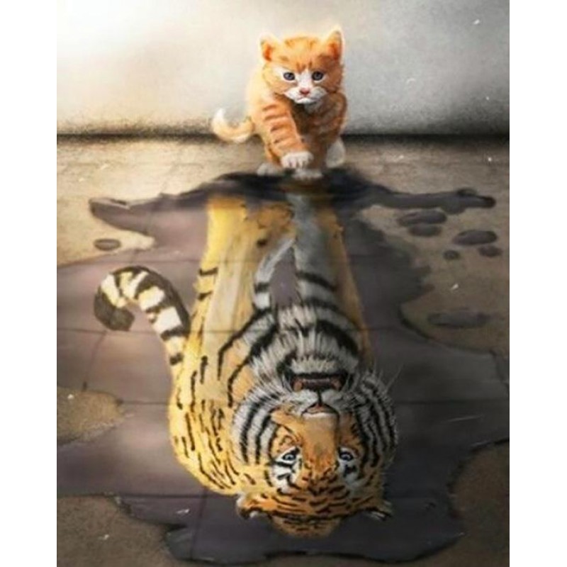 Cat and tiger Diamond Pai...