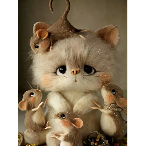 Cat and Rabbit 5D Diy Diamond Painting Kits UK