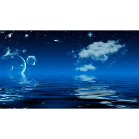 Landscape Sea Moon 5D Diy Diamond Painting Kits Uk
