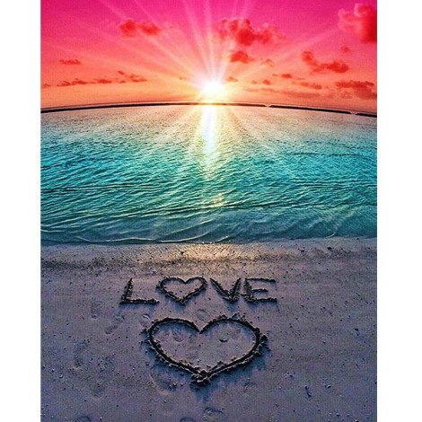 Love Seaside Sunset 5D Diy Diamond Painting Kits UK