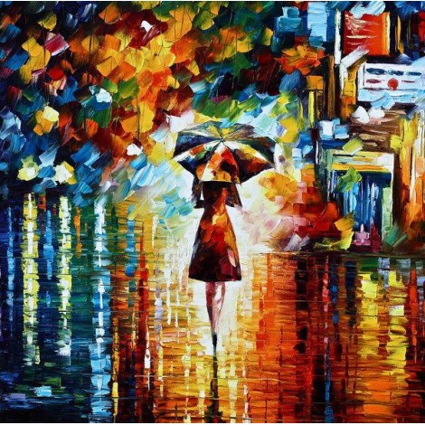Rainy Pedestrian 5D Diy Diamond Painting