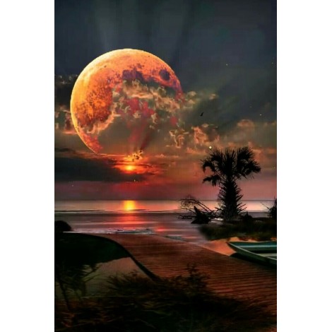 Bright Moon at Sea 5D DIY Diamond Painting